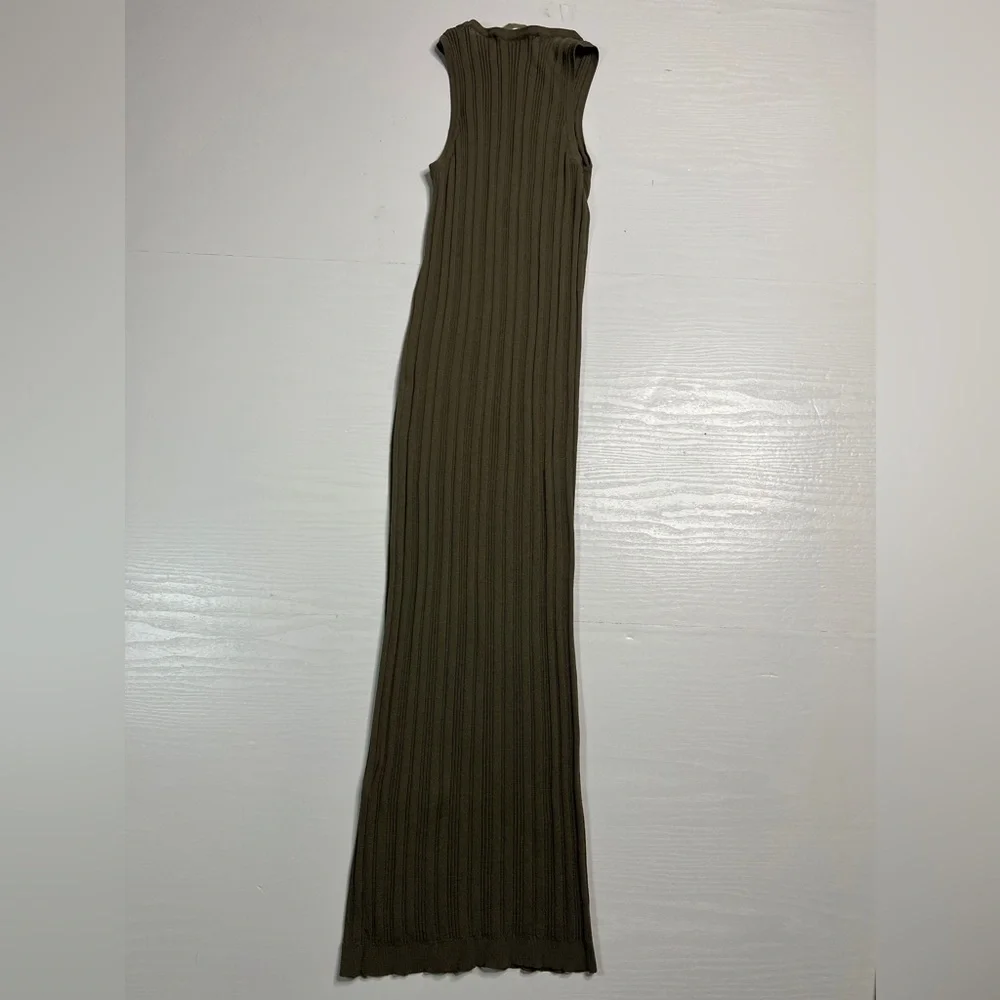 REMAIN Birger Christensen Gere Rib Knit Midi Dress Womens Small Green - Picture 6 of 11